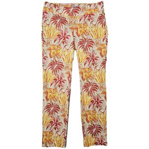 J. McLaughlin Womens 12 Maisie Pull-On Pants Multicolor Tropical Travel Vacation